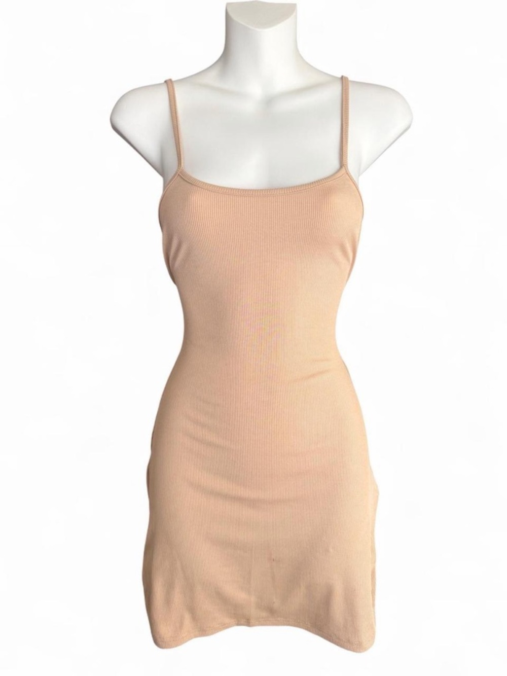 SHEIN Ribbed Spaghetti Strap Bodycon Dress - Blush
